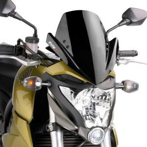Naken sykkelskjerm egnet for Honda CB 1000 R 08-10 svart frontrute Puig New Generation Sport 4673N