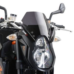 Naken sykkelskjerm egnet for KTM 990 Super Duke / R 07-13 mørk tonet frontrute Puig New Generation Sport 4942F