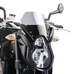 Nakensykkelskjerm egnet for KTM 990 Super Duke / R 07-13 røykgrå frontrute Puig New Generation Sport 4942H