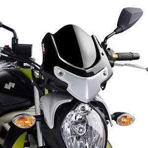 Naken sykkelskjerm egnet for Suzuki Gladius 650 09-15 svart frontrute Puig New Generation Sport 4951N