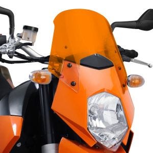 Naken sykkelskjerm egnet for KTM 950 Super Enduro / R 06-08 Oransje frontrute Puig New Generation Sport 5053T