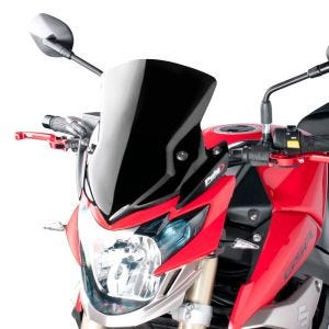Naken sykkelskjerm egnet for Suzuki GSR 750 11-16 svart frontrute Puig New Generation Sport 5646N