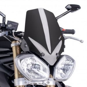 Naken sykkelskjerm egnet for Triumph Speed Triple / R 11-15 frontrute med karbonlook Puig New Generation Sport 5658C