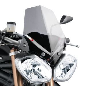 Naken sykkelskjerm egnet for Triumph Speed Triple / R 11-15 røykgrå frontrute Puig New Generation Sport 5658H