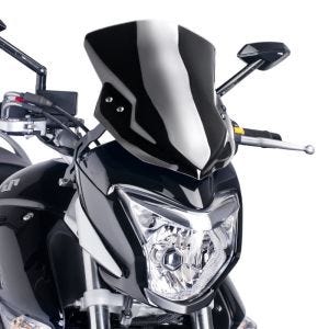 Naken sykkelskjerm egnet for Suzuki Inazuma 250 F 15-17 svart frontrute Puig New Generation Sport 6251N