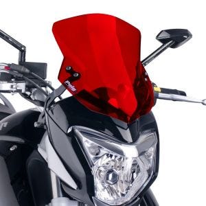 Naken sykkelskjerm egnet for Suzuki Inazuma 250 F 15-17 rød frontrute Puig New Generation Sport 6251R