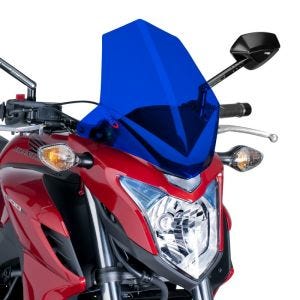 Naken sykkelskjerm egnet for Honda CB 500 F 13-15 blå frontrute Puig New Generation Sport 6437A