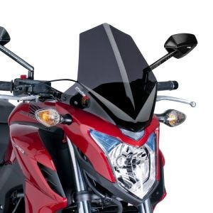 Naken sykkelskjerm egnet for Honda CB 500 F 13-15 mørk tonet frontrute Puig New Generation Sport 6437F