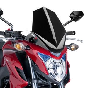 Naken sykkelskjerm egnet for Honda CB 500 F 13-15 svart frontrute Puig New Generation Sport 6437N