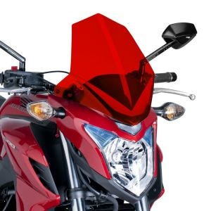 Naken sykkelskjerm egnet for Honda CB 500 F 13-15 rød frontrute Puig New Generation Sport 6437R