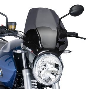 Naken sykkelskjerm egnet for BMW R 1200 R 06-14 mørk tonet frontrute Puig New Generation Sport 6488F