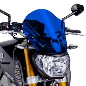 Naken sykkelskjerm egnet for Yamaha MT-09 13-16 blå frontrute Puig New Generation Touring 6861A