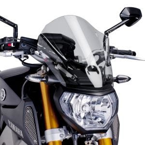 Naken sykkelskjerm egnet for Yamaha MT-09 13-16 røykgrå frontrute Puig New Generation Touring 6861H