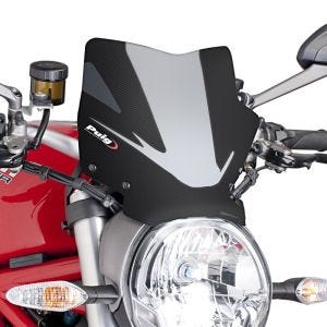 Naken sykkelskjerm egnet for Ducati Monster 1200/ S 14-20 Carbon look frontrute Puig New Generation Sport 7013C