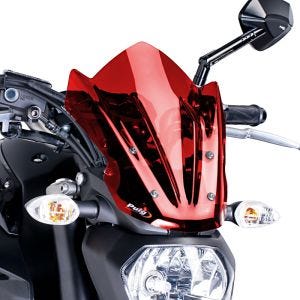 Naken sykkelskjerm egnet for Yamaha MT-07 14-17 rød frontrute Puig New Generation Sport 7015R
