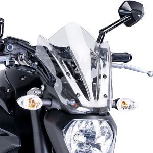 Naken sykkelskjerm egnet for Yamaha MT-07 14-17 klar frontrute Puig New Generation Sport 7015W