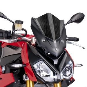 Naken sykkelskjerm egnet for BMW S 1000 R 14-18 karbonlook frontrute Puig New Generation Sport 7040C