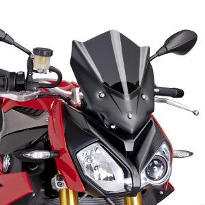 Naken sykkelskjerm egnet for BMW S 1000 R 14-18 mørk tonet frontrute Puig New Generation Sport 7040F