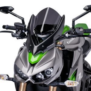 Naken sykkelskjerm egnet for Kawasaki Z 1000 14-20 mørk tonet frontrute Puig New Generation Touring 7514F