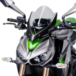 Naken sykkelskjerm egnet for Kawasaki Z 1000 14-20 røykgrå frontrute Puig New Generation Touring 7514H