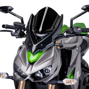 Naken sykkelskjerm egnet for Kawasaki Z 1000 14-20 svart frontrute Puig New Generation Touring 7514N