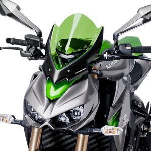 Naken sykkelskjerm egnet for Kawasaki Z 1000 14-20 grønn frontrute Puig New Generation Touring 7514V