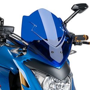 Naken sykkelskjerm egnet for Suzuki GSX-S 1000 15-24 blå frontrute Puig New Generation Sport 7653A