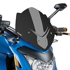 Naken sykkelskjerm egnet for Suzuki GSX-S 1000 15-24 karbonlook frontrute Puig New Generation Sport 7653C
