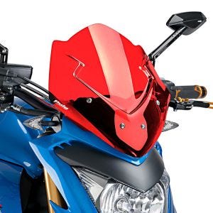 Naken sykkelskjerm egnet for Suzuki GSX-S 1000 15-24 rød frontrute Puig New Generation Sport 7653R