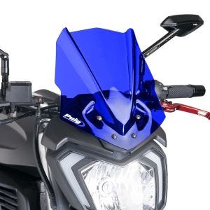 Naken sykkelskjerm egnet for Yamaha MT-125 14-19 blå frontrute Puig New Generation Sport 7654A
