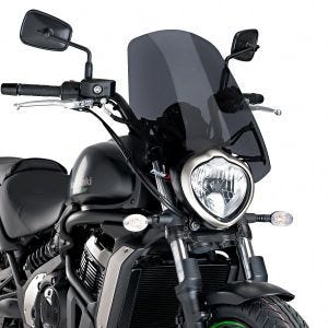 Naken sykkelskjerm egnet for Kawasaki Vulcan S / Café 15-24 mørk tonet frontrute Puig New Generation Touring 8164F