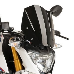 Naken sykkelskjerm egnet for BMW G 310 R 16-24 svart frontrute Puig New Generation Sport 8920N