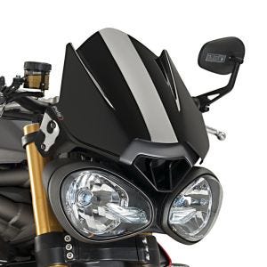 Naken sykkelskjerm egnet for Triumph Speed Triple R / RS / S 16-20 svart frontrute Puig New Generation Sport 8929N