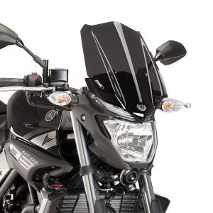 Naken sykkelskjerm egnet for Yamaha MT-03 16-19 mørk tonet frontrute Puig New Generation Touring 8932F