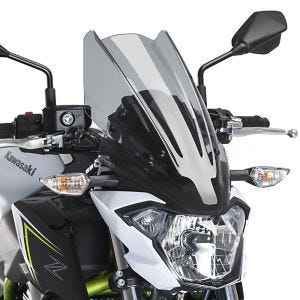 Naken sykkelskjerm egnet for Kawasaki Z 650 17-19 røykgrå frontrute Puig New Generation Touring 9369H