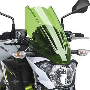 Nakensykkelskjerm egnet for Kawasaki Z 650 17-19 grønn frontrute Puig New Generation Touring 9369V