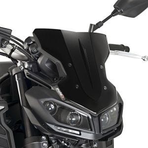 Naken sykkelskjerm egnet for Yamaha MT-09 17-20 svart frontrute Puig New Generation Sport 9376N
