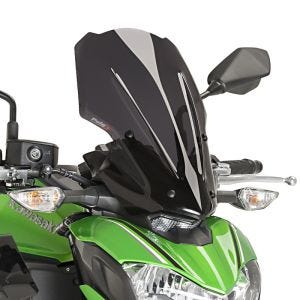 Naken sykkelskjerm egnet for Kawasaki Z 900 17-19 mørk tonet frontrute Puig New Generation Touring 9392F