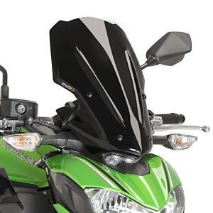 Naken sykkelskjerm egnet for Kawasaki Z 900 17-19 svart frontrute Puig New Generation Touring 9392N
