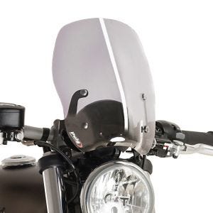 Naken sykkelskjerm egnet for Triumph Bonneville Bobber 17-24 røykgrå frontrute Puig New Generation Touring 9437H