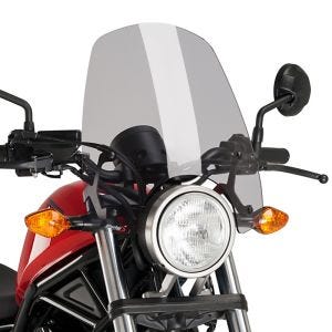Naken sykkelskjerm egnet for Honda Rebel 500 17-24 røykgrå frontrute Puig New Generation Touring 9462H