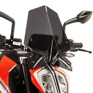 Naken sykkelskjerm egnet for KTM 390 / 125 Duke 17-23 mørk tonet frontrute Puig New Generation Sport 9514F