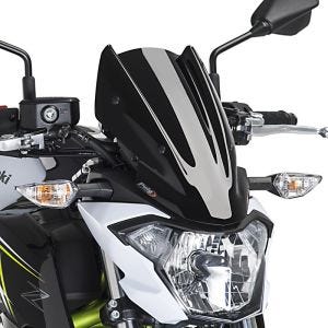 Naken sykkelskjerm egnet for Kawasaki Z 650 17-19 svart frontrute Puig New Generation Sport 9588N