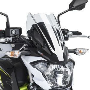 Naken sykkelskjerm egnet for Kawasaki Z 650 17-19 klar frontrute Puig New Generation Sport 9588W