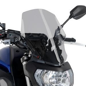 Naken sykkelskjerm egnet for Yamaha MT-07 18-24 røykgrå frontrute Puig New Generation Touring 9667H