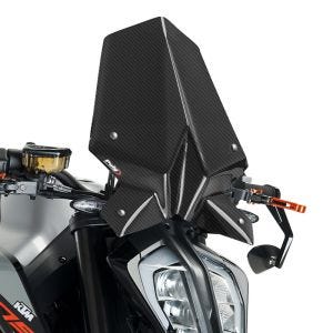 Naken sykkelskjerm egnet for KTM 790 DUKE 18-21 Carbon look frontrute Puig New Generation Sport 9668C
