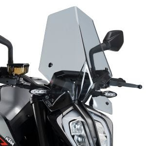 Naken sykkelskjerm egnet for KTM 790 DUKE 18-21 røykgrå frontrute Puig New Generation Sport 9668H