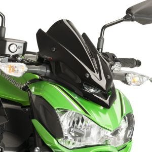 Naken sykkelskjerm egnet for Kawasaki Z 900 17-19 svart frontrute Puig New Generation Sport 9689N