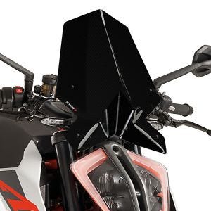 Naken sykkelskjerm egnet for KTM 1290 Super Duke R 17-19 Carbon look frontrute Puig New Generation Touring 9692C