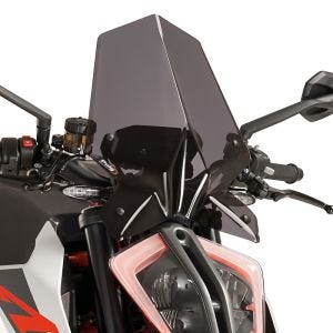 Naken sykkelskjerm egnet for KTM 1290 Super Duke R 17-19 mørk tonet frontrute Puig New Generation Touring 9692F